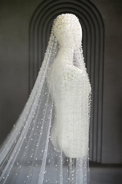 Pearl Long Luxury Wedding Veil