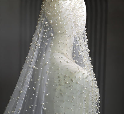 Pearl Long Luxury Wedding Veil