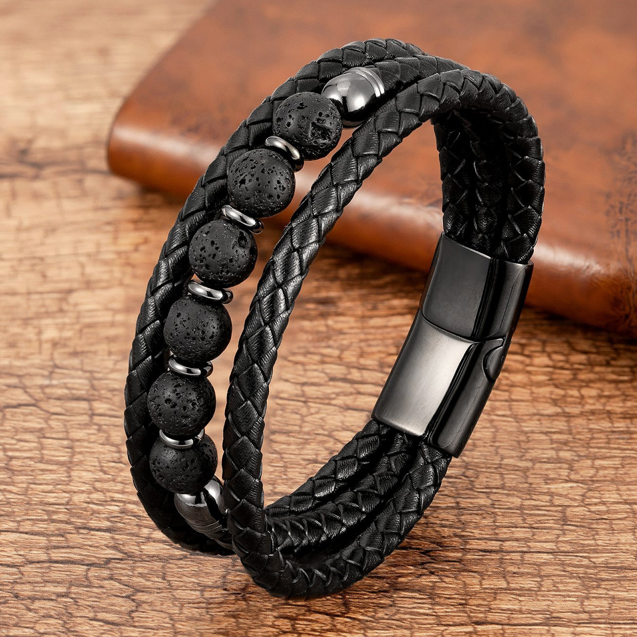Unisex Beaded Leather Bracelet